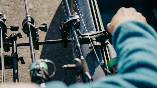 Fishing rod holder kajak & belly boat adapter